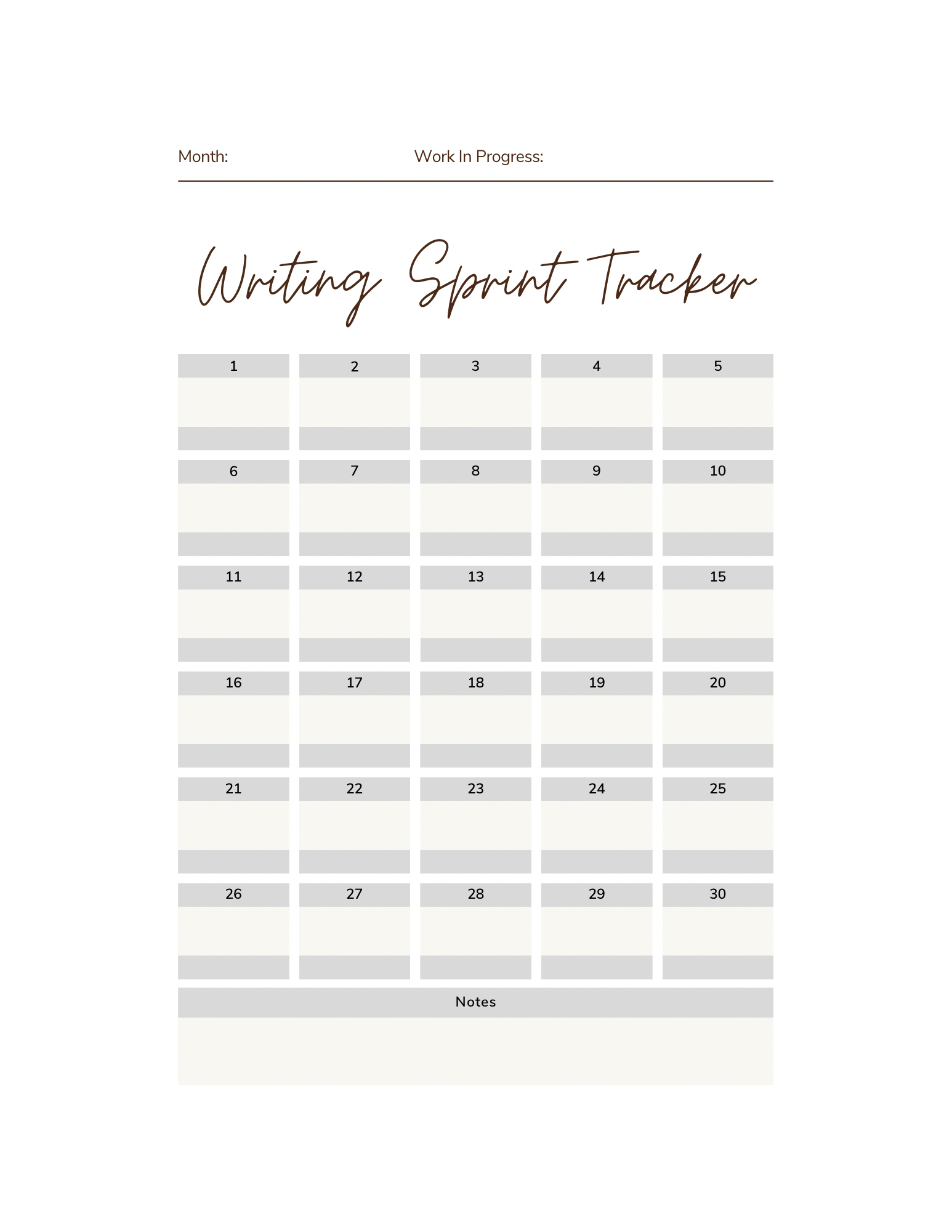 Writing Sprint Tracker